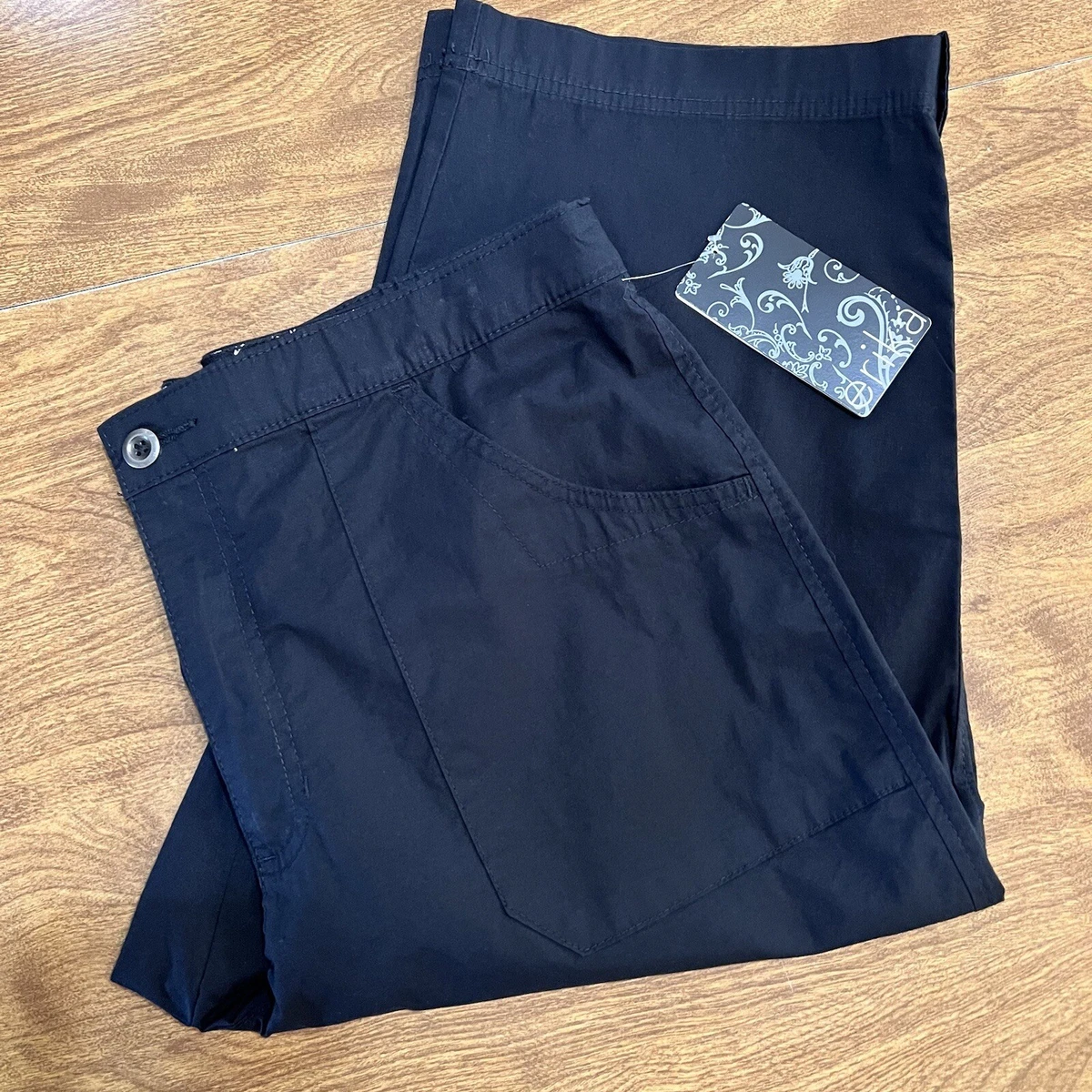 ERIKA NWT Black Stretch Capri Pants Plus size 18 eBay