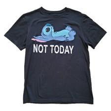 Disney Stitch Women's Black Short Sleeve T Shirt "Not Today" Small