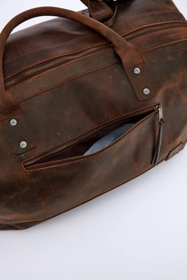 NIXON Desperado II 35L Leather Duffle Bag Brown/Black Brown / Black