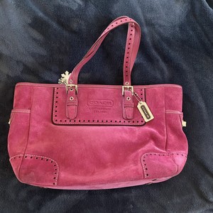 pink suede tote