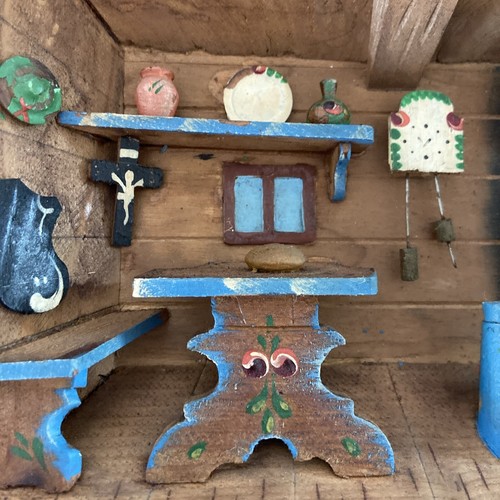 Made in Italy Hand Made 3D Wood Diorama Shadow Box Kitchen Hearth Vintage - 第 7/10 張圖片
