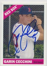 Garin Cecchini Boston Red Sox Autographed 2015 Topps Heritage Card #111