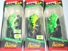 Acme 1/8 Rattlin Hyper R.I.P. Jig (Lot of 3-Firetiger/Glow Green Splash-1.5")