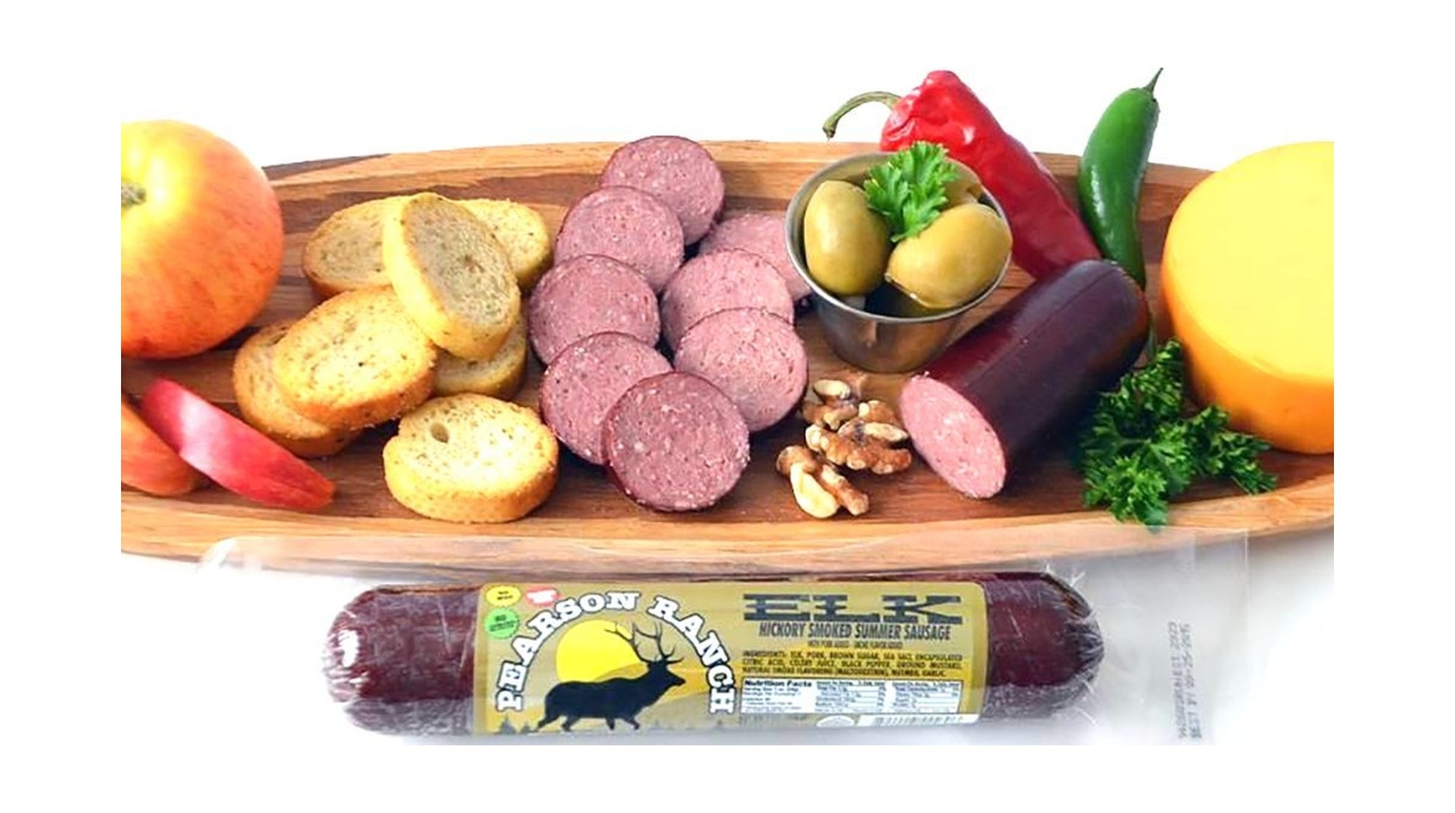 Pearson Ranch Hickory Smoked Wild Game Elk Summer Sausage Pack of 3