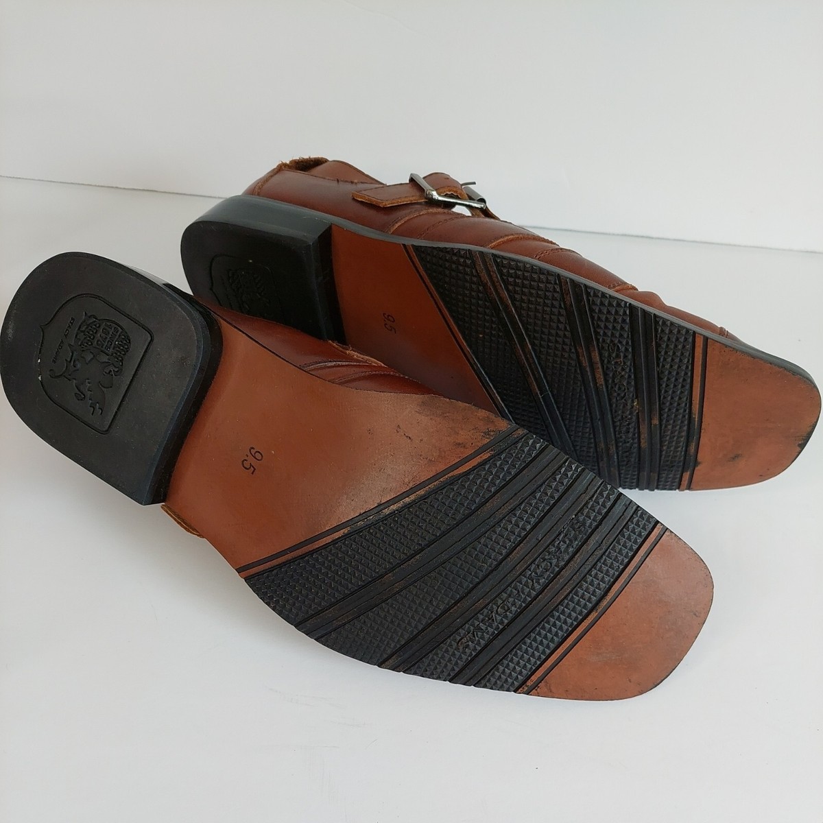 Stacy Adams  Brown Leather Sandals Size 8.5 Stacy Adams Dress Sandal Shoe Size Mens 9.5 Brown Leather  main image 3