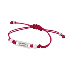 Cute Womens Coordinates Bracelet Pretty GPS Location Jewellery Custom UK Petal