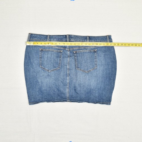 Torrid Women Denim Straight Mini Skirt Cotton Blend Blue Plus Size 24 - Picture 4 of 8