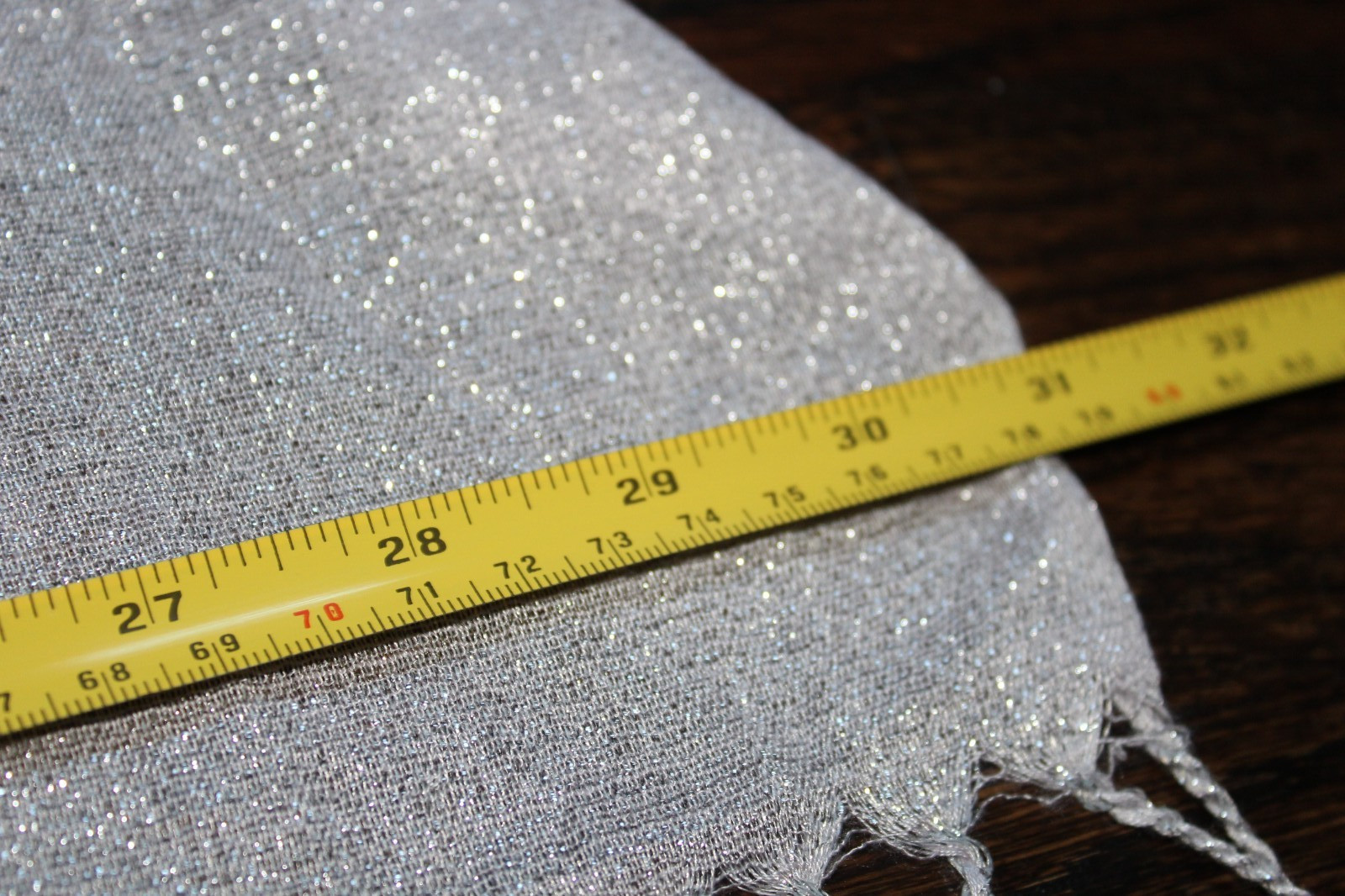 Lightweight Rectangle Scarf 31x80" Solid Metallic… - image 5