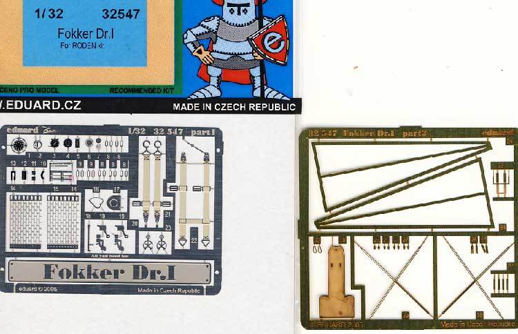Eduard Fokker Dr. I Pièces Détachées Kit 1:32 Pour Roden