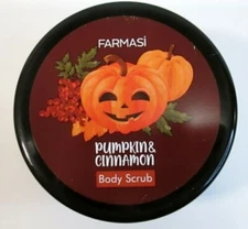 Farmasi Pumpkin & Cinnamon Body Scrub 8.5 fl oz Exfoliator Sealed Under Lid 