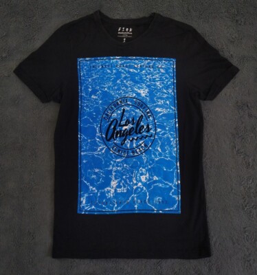 T Shirt California Surfing Los Angeles Black Large Print Size Small