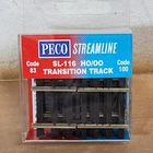 PECO SL-116 HO Scale Code 100 to Code 83 Transition Track Pack of 4 Pieces