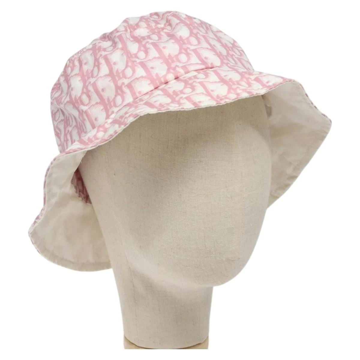Chapeau toile trotteur Christian Dior rose authentique 17710