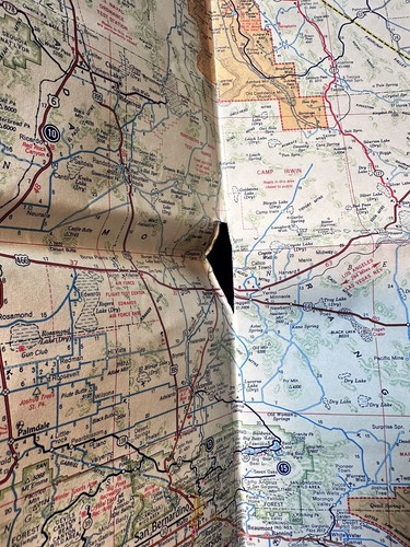 Stazione di servizio Chevron Mappa California USA anni 50 - Foto 5 di 6