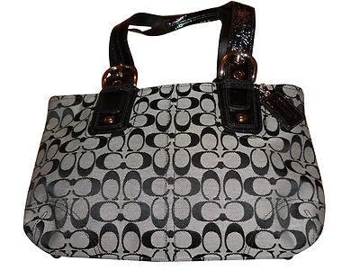NWT COACH SOHO SIGNATURE TOTE SATCHEL SHOULDER BAG 13117 BLACK
