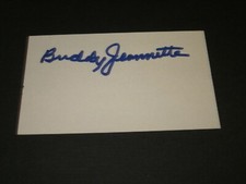  BUDDY JEANNETTE SIGNED AUTOGRAPHED 3X5  INDEX CARD DECEASED HOF 