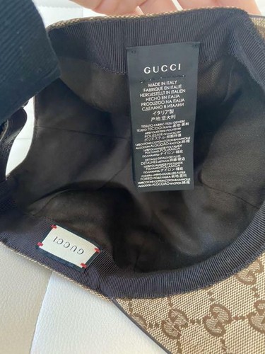 GUCCI Authentic Gucci cap Men's L size cap hat khaki from Japan Free Shipping - Picture 6 of 6