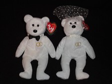 TY 2001 MR AND MRS 8" BEANIE BEARS SEE DESCRIPTION 