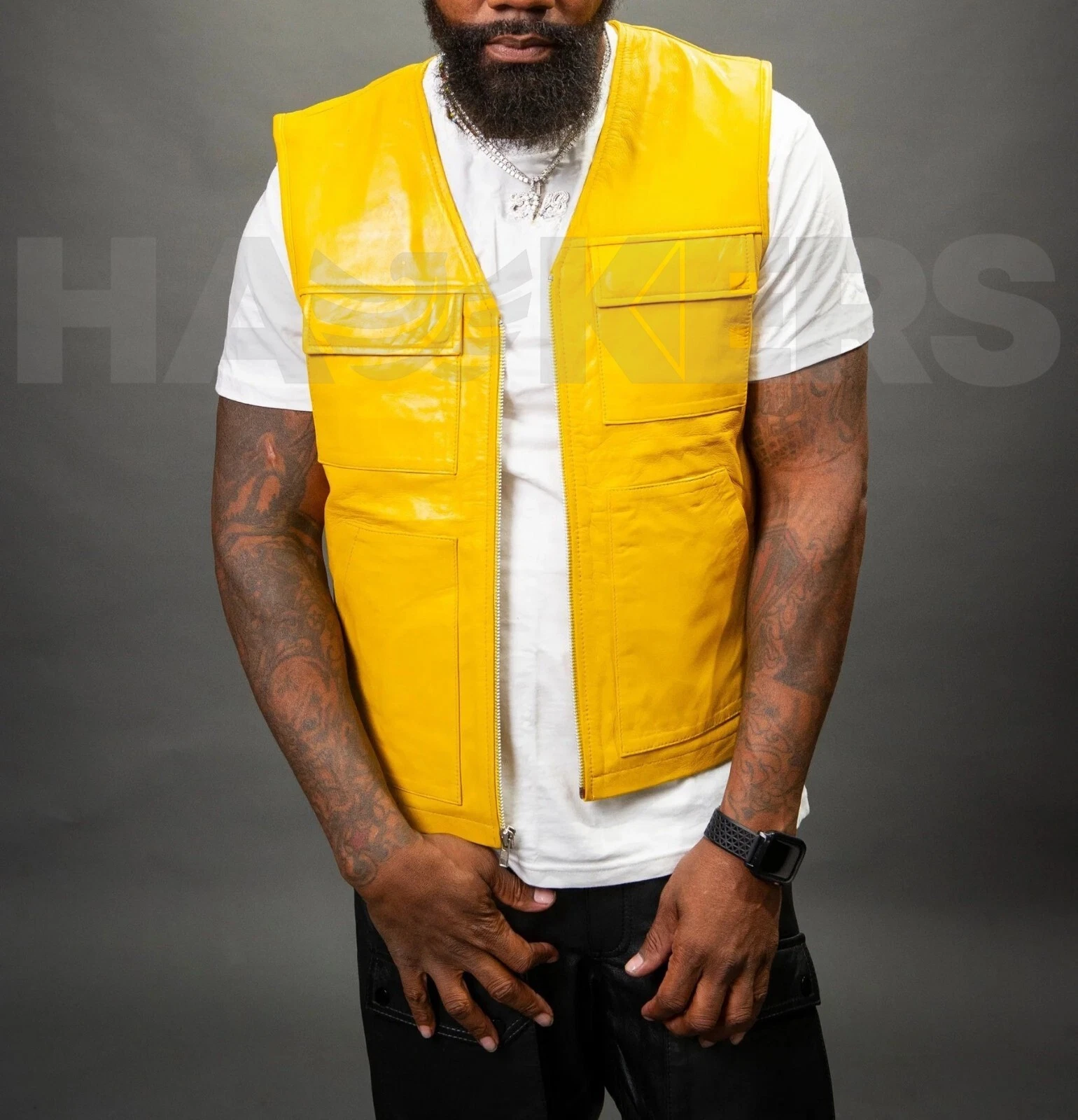 Men's Real Leather motorcycle Distressed Biker Cow Boy Vest .