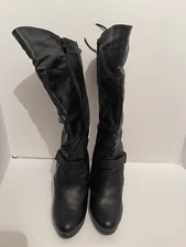 Top Moda Below the Knee 4” Heel Lace Up Boots Women’s size 8 Gray