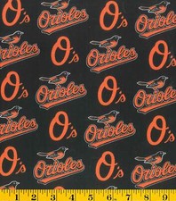 CLASSIC BALTIMORE ORIOLES Cotton fabric half yard 1/2 YD 18"x 58"