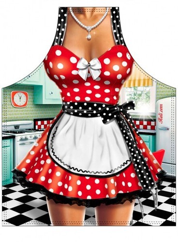 50-iger Jahre Köchin Itati lustige Grillschürze, Küchenschürze, Kochschürze sexy - Bild 1 von 6