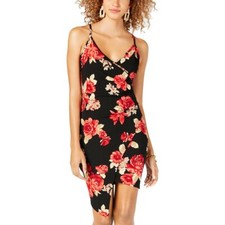 Crave Fame by Almost Famous Womens Floral Print Mini Wrap Sun Dress Size S