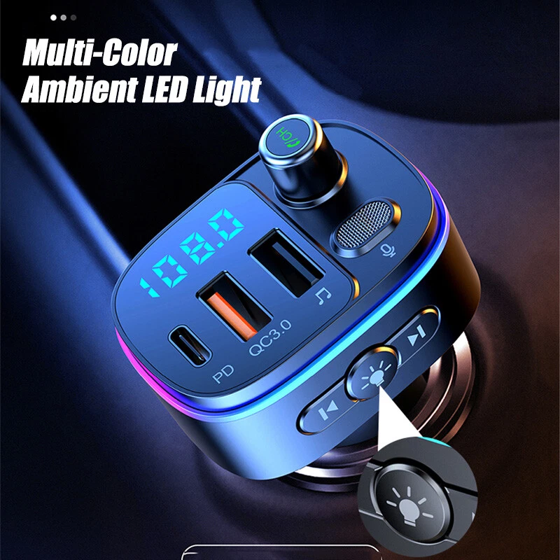 Type-C USB PD Quick Car Charger Bluetooth FM Transmitter for iPhone X Samsung S9 - Image 2 of 4