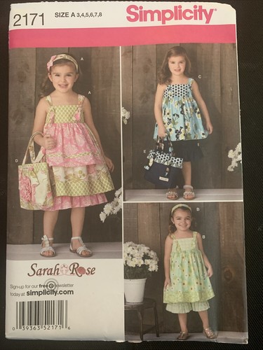 Vestido Top Pantalones Simplicity 2171 Niñas Patrón Sarah Rosa Niño Pequeño Talla 3-8 - Imagen 1 de 4