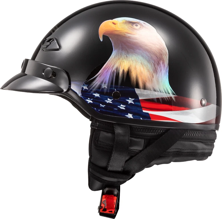 LS2 Bagger Open Face Motorcycle Helmet Murica Gloss Black 2XL - Image 4 of 4