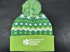 NWOT 2024 Chicago Shamrock Shuffle 8K Running Winter Hat Cap Pom Pom Shuffle on