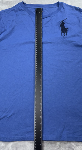 POLO Ralph Lauren Youth L(14-16) Blue Big Pony Crew Neck Long Short T-shirt - Picture 4 of 6