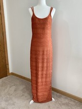 Vintage Newport News 90s Y2K Orange Long Maxi Slip Dress Size 10
