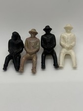 EARLY CELLULOID WESTERN RIDERS LOT OF 4 TOY MEN COWBOYS VINTAGE PLASTIC TOYS