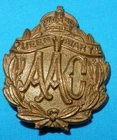 WW1 QUEEN MARY'S AAC ARMY AUXILIARY CORPS MILITARY CAP BADGE WORLD WAR I