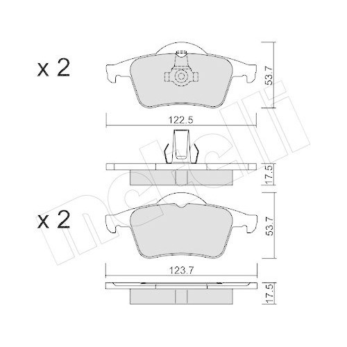 Plaquettes de frein Metelli 22-0348-0 pour disques avant de Volvo V40 et S40 Berline
