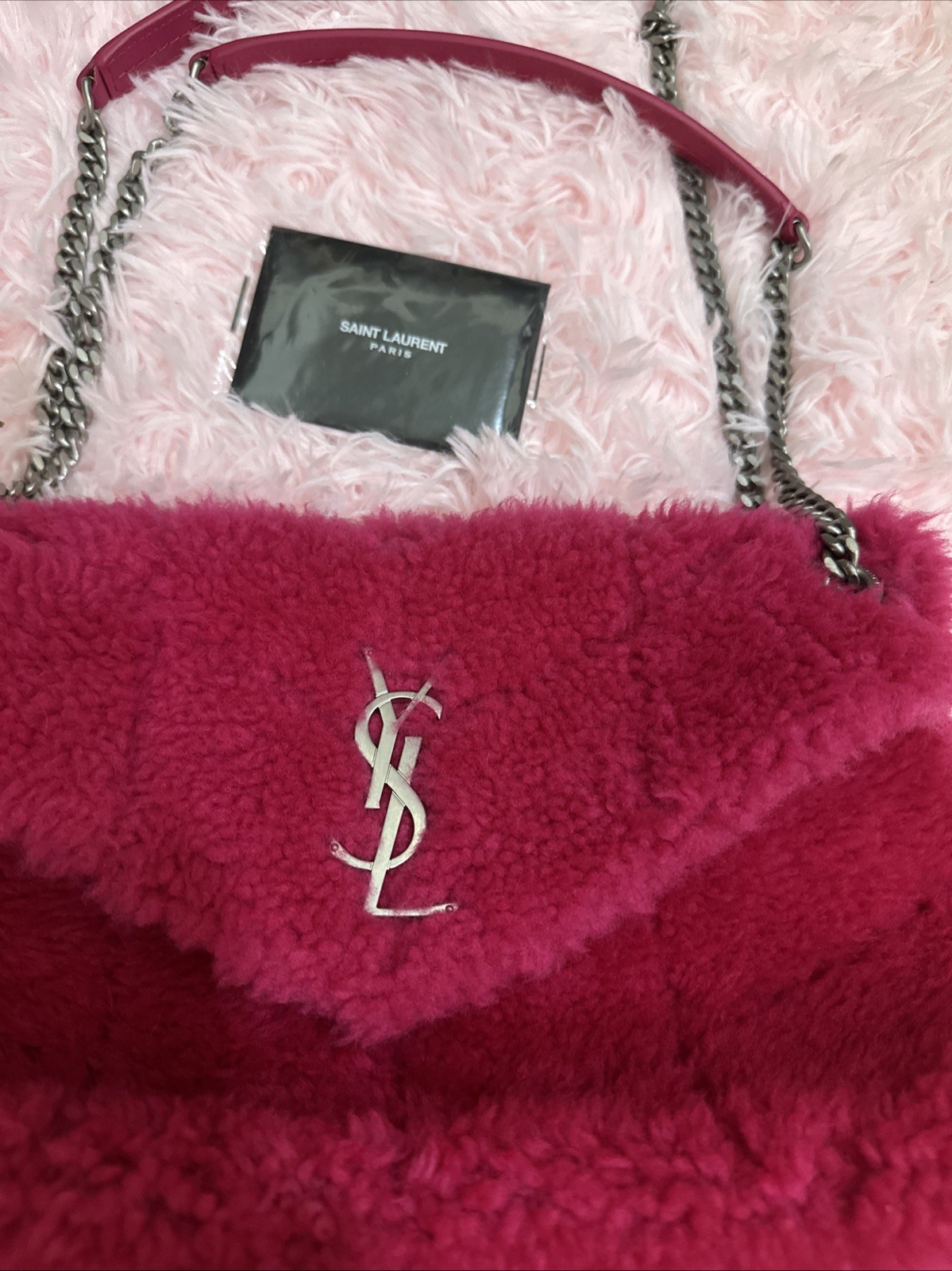 yves saint laurent loulou shearling rosa medio
