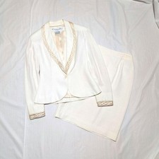 Christian Dior 2000SS John Galliano Satin Trim Skirt Suit Set  Women's Size 36