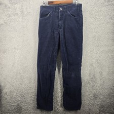 Levis Corduroy Pants Mens 31x31 Navy Blue Vintage 80s White Tab 519 Made in USA