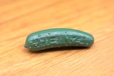 Vintage Plastic Mini Heinz Pickle Promotional Advertising Brooch Pin 1.25" Long