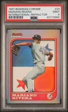 1997 Bowman Chrome INTERNATIONAL REFRACTOR Mariano Rivera PSA 9 Mint