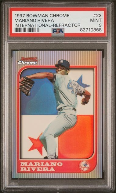 1997 Bowman Chrome INTERNATIONAL REFRACTOR Mariano Rivera PSA 9 Mint