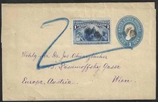 COLUMBIAN on 1895 Postal Wrapper to Austria