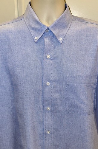 Saddlebred Men’s Blue Classic Fit Button Down Long Sleeve Oxford Shirt Size L - Picture 2 of 3