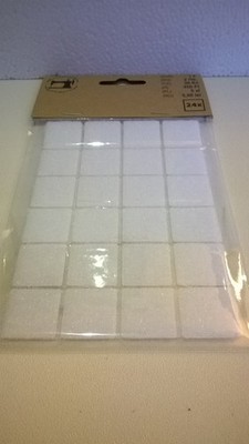Klettverschlüsse Klettpunkte Selbstklebend - Weiß - Quadratisch - 20mm  24Stück