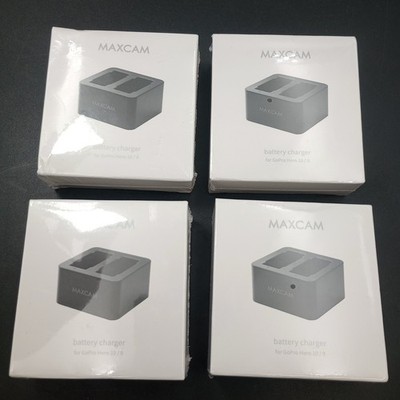 MAXCAM Dual Battery Charger for GoPro Hero 10/9 LOT of 4 NEW SEALED