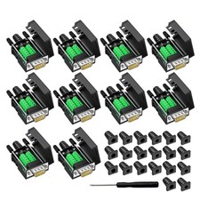 10 Pcs DB9 Male Breakout Connector, 9 pin RS232 connectors, Solderless D-SUB ...