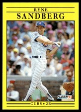 Ryne Sandberg 1991 Fleer #431 Chicago Cubs FREE SHIPPING AutographDen