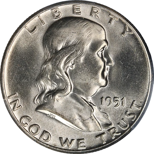 1951-P Franklin Half Dollar PCGS MS65 FBL Great Eye Appeal Strong Strike
