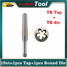 2PCS HSS Right Left Hand Trapezoidal Thread Tap and Die Set TR8 TR10 TR12 TR14 T